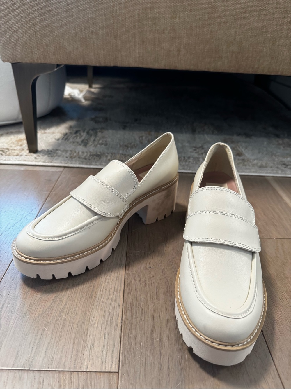 Dolce Vita Cream Platform Penny Loafers